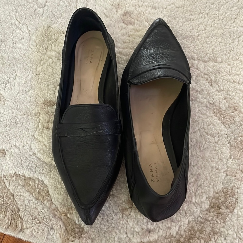 Zara leather flats